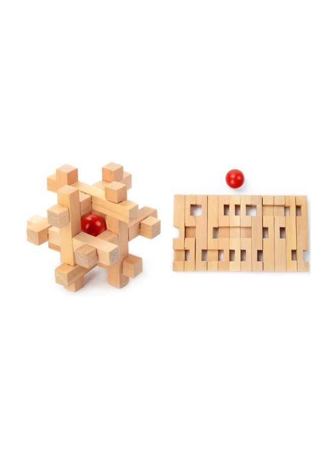 NIBEMINENT Wooden Kong Ming Luban Lock Stacking Block ABC014 - Image 2