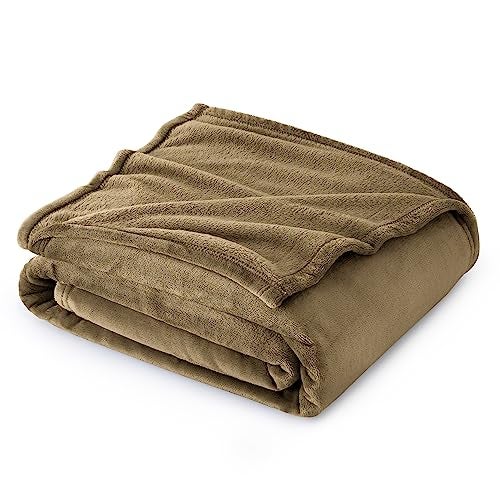 Bedsure Bedsure Fleece Throw Blanket Camel  300GSM Blankets for Couch Sofa Bed Soft Lightweight Plush Cozy Throws for Toddlers 50x60 inches 