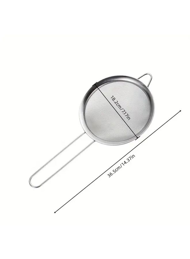 304 Stainless Steel Fine Mesh Colander Strainer Heavy Duty Multi Purpose Kitchen Strainer With Ergonomic Handle For Draining Pasta Beans Soup 1pc Easy Clean Durable - Image 4