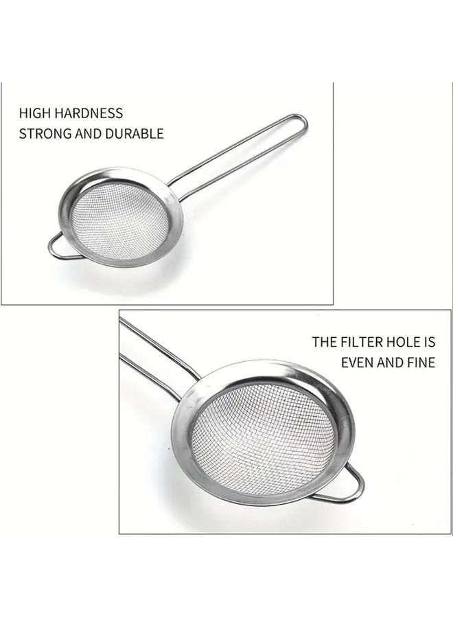 304 Stainless Steel Fine Mesh Colander Strainer Heavy Duty Multi Purpose Kitchen Strainer With Ergonomic Handle For Draining Pasta Beans Soup 1pc Easy Clean Durable - Image 5