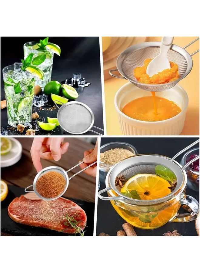 304 Stainless Steel Fine Mesh Colander Strainer Heavy Duty Multi Purpose Kitchen Strainer With Ergonomic Handle For Draining Pasta Beans Soup 1pc Easy Clean Durable - Image 2