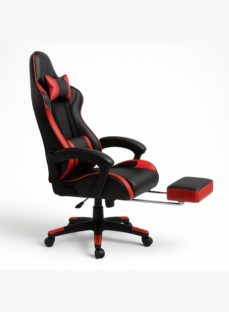 Karnak Ergonomic Gaming Chair with Height adjustible, Footrest & Lumbar Support Swivel Chair  â€“ Reclining Office Chair for Home & Office (Red) - Image 4