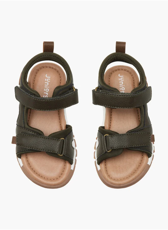 جونيورز Boys Textured Floaters with Hook and Loop Closure