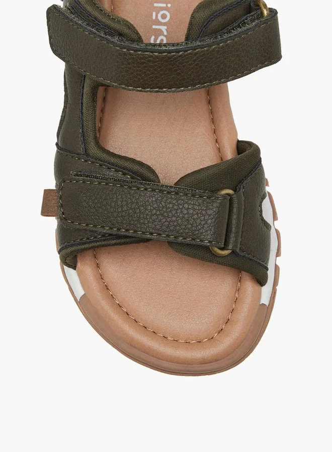 JUNIORS Boys Textured Floaters with Hook and Loop Closure