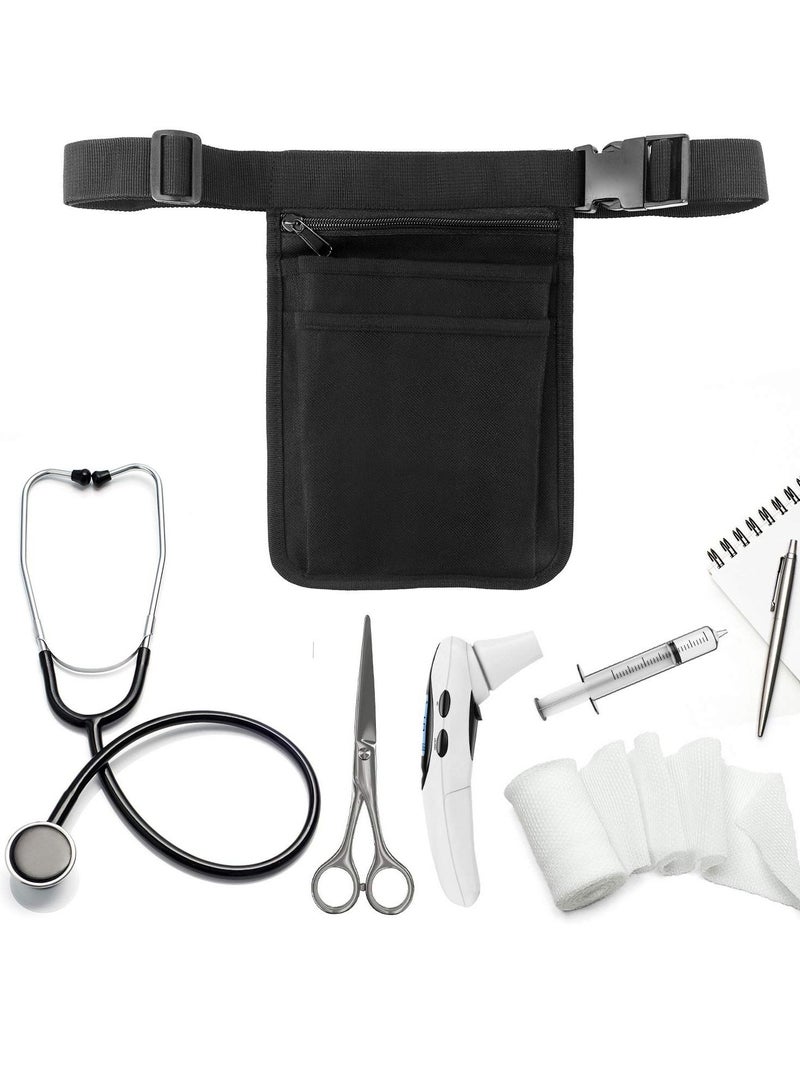 Medical Organizer Belt, Nurse Storage Bag Waist Bag Pouch for Medical Scissors Care Kit Tool, (Black, 10x7") - Image 5
