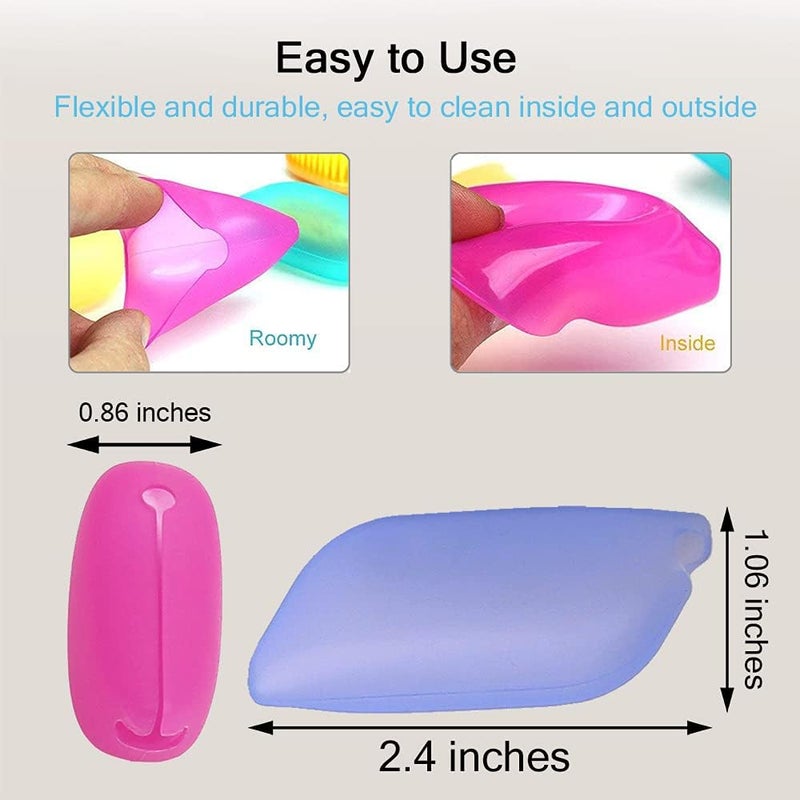 V-TOP 6 Pack Toothbrush Covers, Silicone Electric Toothbrush Cover Cap, Toothbrush Head Cover Replacement Heads & Manual Toothbrush for Travel Home - Image 5
