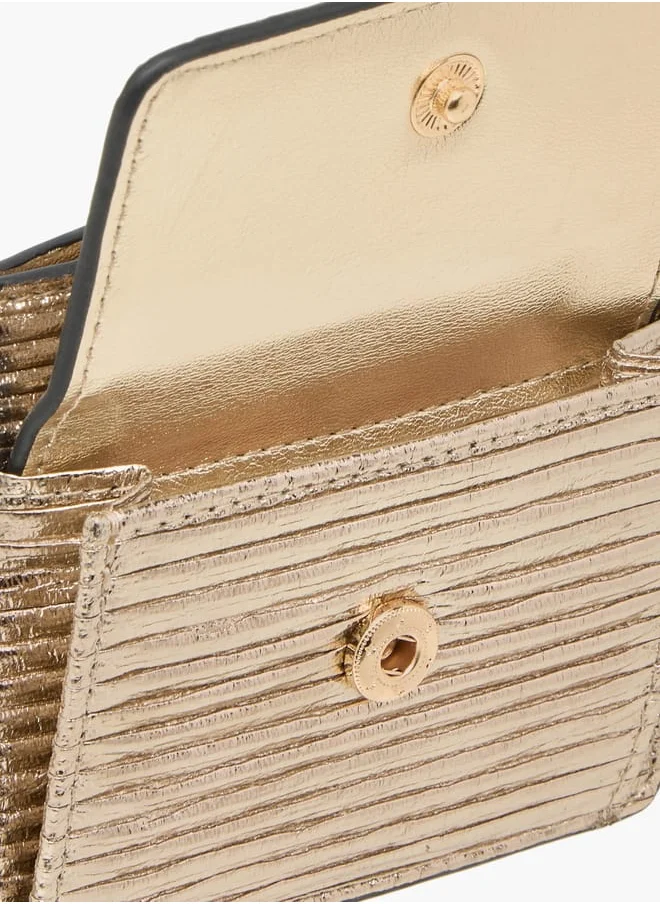 Celeste Women Wrinkle Textured Wallet with Button Closure