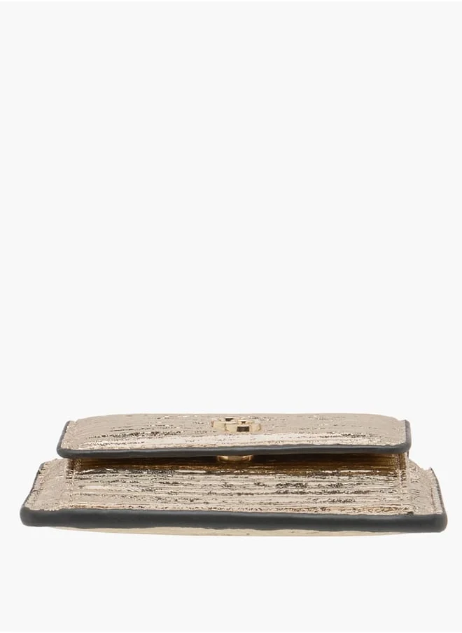 Celeste Women Wrinkle Textured Wallet with Button Closure