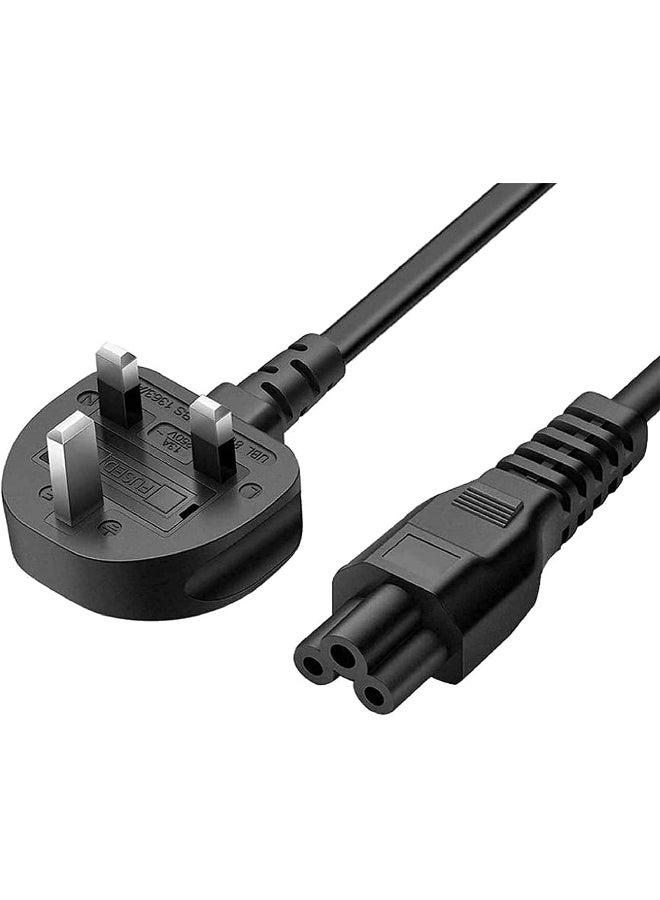 ECVV [2 Meter/ 6.7-Feet] UK Laptop Power Cable 13A 250V with Fuse 3 PIN Plug to C5 Mains Power Cable for Laptop Adaptor/Charger - Image 2