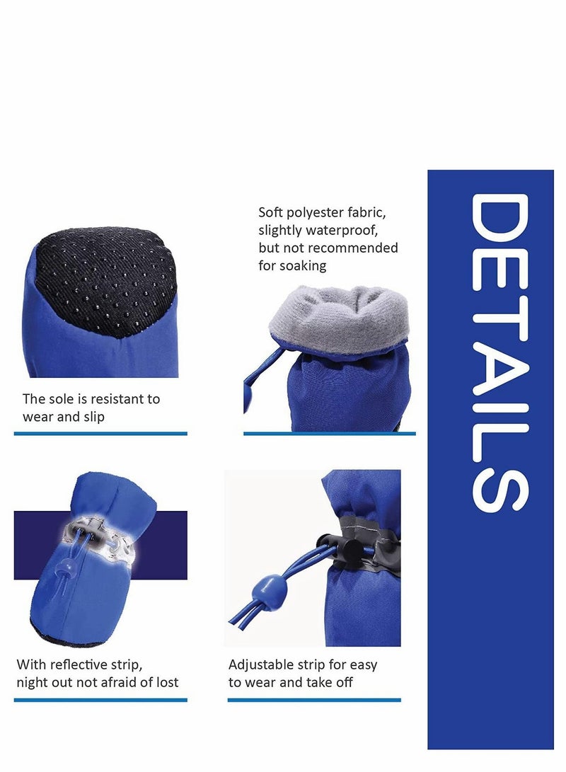 Excefore Dog Boots, Light Duty Water Resistant Dog Boots, Winter Dog Shoes with Reflective Straps Anti-Slip Sole Breathable Outdoor Dog Paw Protection for Small, Medium and Large Dogs (4 Pcs -Blue) - Image 4