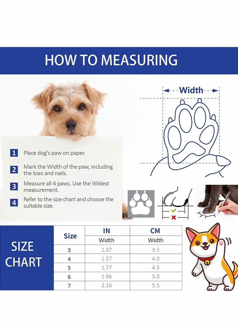 Excefore Dog Boots, Light Duty Water Resistant Dog Boots, Winter Dog Shoes with Reflective Straps Anti-Slip Sole Breathable Outdoor Dog Paw Protection for Small, Medium and Large Dogs (4 Pcs -Blue) - Image 2
