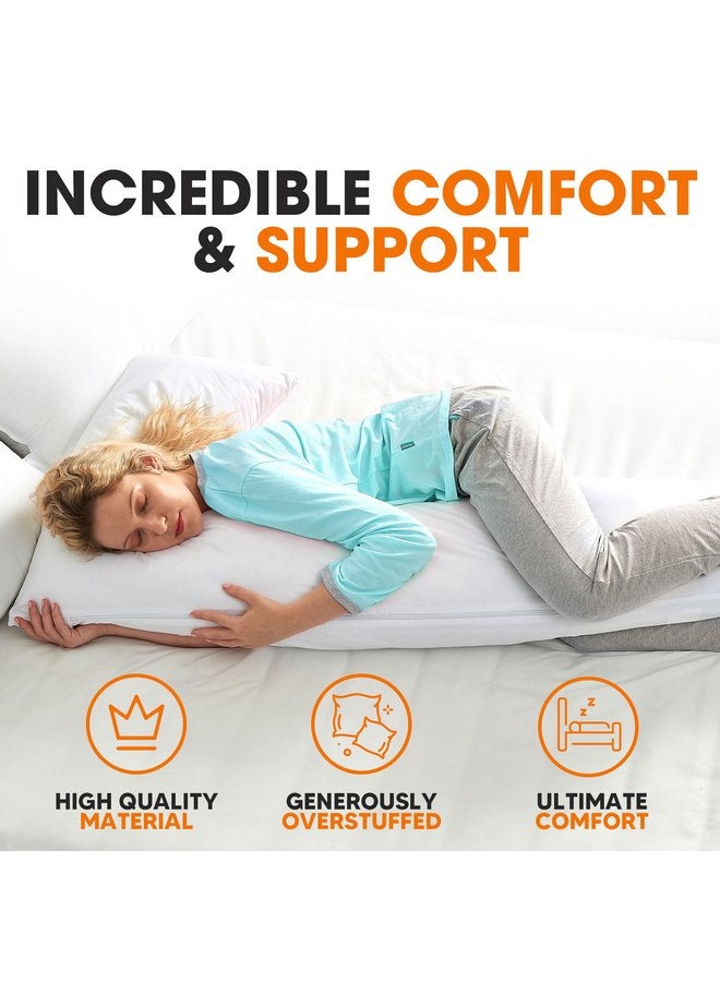 Cheer Collection Cheer Collection L Shaped Pillow - Pregnancy Body Pillow - Maternity Pillow for Pregnant Women - Snuggle Pillow for Adults - Body Pillow for Side Sleeper - J Pillow Full Body Support for Side Sleeping  - Image 2