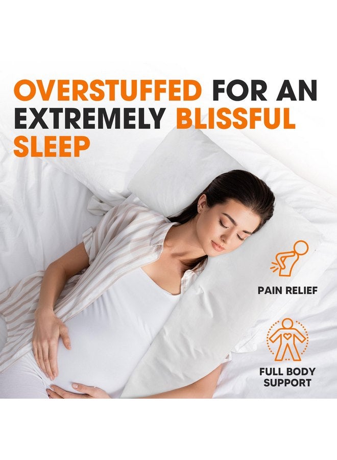 Cheer Collection Cheer Collection L Shaped Pillow - Pregnancy Body Pillow - Maternity Pillow for Pregnant Women - Snuggle Pillow for Adults - Body Pillow for Side Sleeper - J Pillow Full Body Support for Side Sleeping  - Image 3