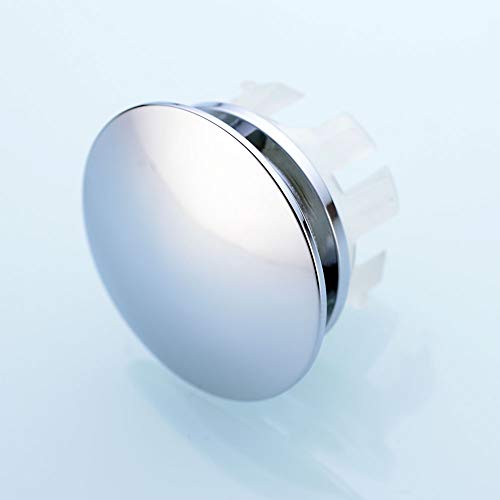 Orhemus Solid Brass Sink Overflow Cap Round Hole Cover for Bathroom Basin, Polished Chrome Finished - Image 3