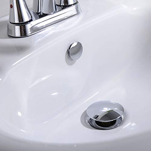 Orhemus Solid Brass Sink Overflow Cap Round Hole Cover for Bathroom Basin, Polished Chrome Finished - Image 5