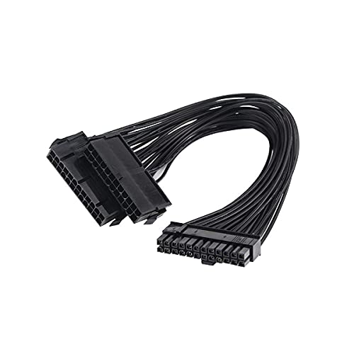 LipiWorld® 24 Pin Dual PSU Power Supply Splitter Extension Synchronizer Adapter Male to Female ATX Motherboard Cable for Mining - Image 1