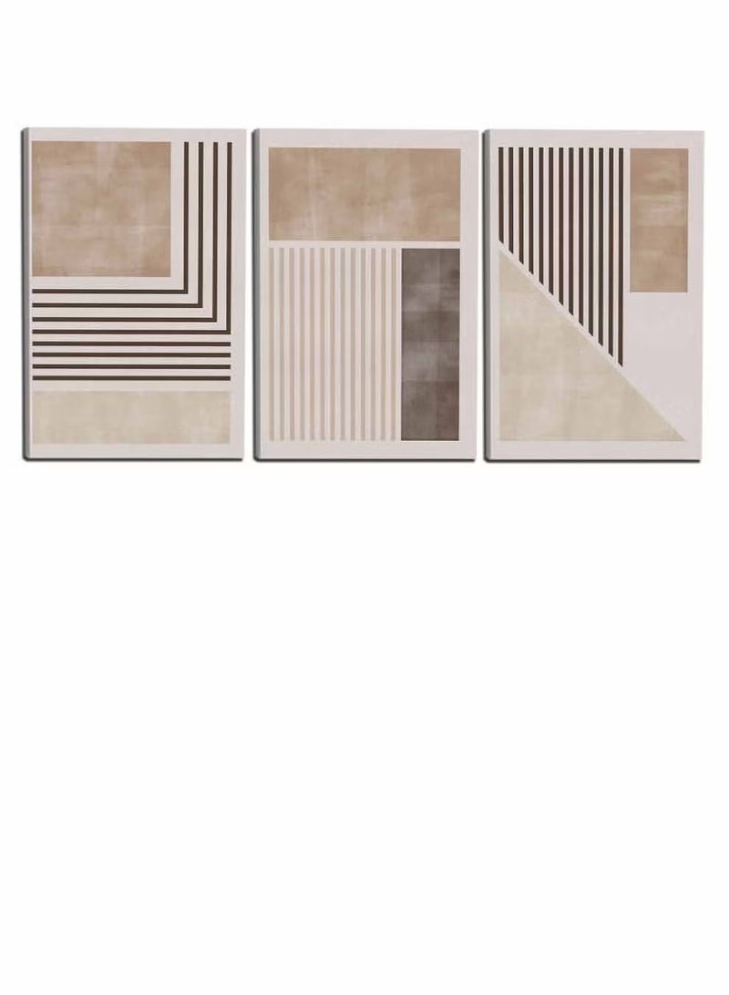 إيليلي مجموعة من 3 لوحات فنية جدارية مؤطرة من القماش مشدودة على إطار خشبي لتزيين المنزل وغرفة المعيشة والمكتب ولوحات تجريدية (الحجم: 40 × 30 سم) - Image 4