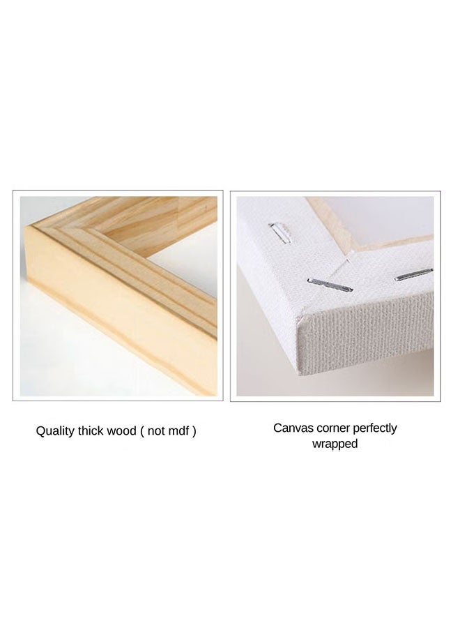 إيليلي مجموعة من 3 لوحات فنية جدارية مؤطرة من القماش مشدودة على إطار خشبي لتزيين المنزل وغرفة المعيشة والمكتب ولوحات تجريدية (الحجم: 40 × 30 سم) - Image 5