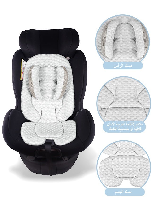 Baby Head and Body Support Pillow, Infant Car Seat Insert for Newborn,3D Breathable Fabric Infant Carseat Pad,Baby Car Seat Cushion for Swing, Stroller, Bouncer, Gray - pzsku/Z04AD49D893F231D87C58Z/45/1741758519/82390817-37b2-48f6-a26c-09e3189b9e90