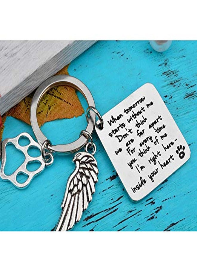 YangQian Memorial Dog Keychain Sorry for Your Loss Pet Loss Sympathy Gift When Tomorrow Starts without Me Keychain Pet Rememberance Gift Dog - Image 5