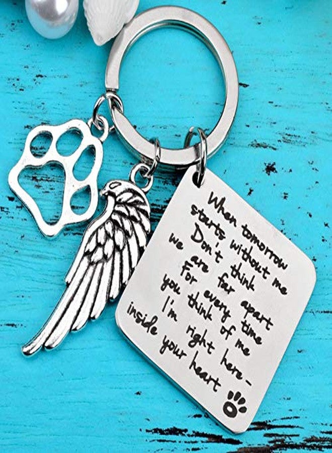 YangQian Memorial Dog Keychain Sorry for Your Loss Pet Loss Sympathy Gift When Tomorrow Starts without Me Keychain Pet Rememberance Gift Dog - Image 3