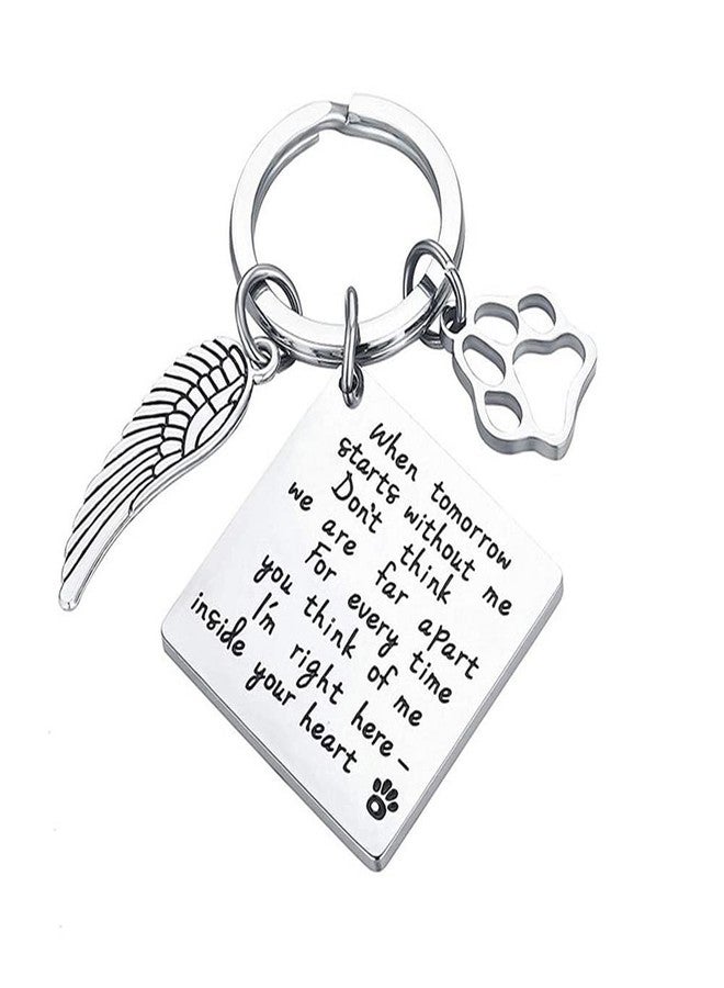 YangQian Memorial Dog Keychain Sorry for Your Loss Pet Loss Sympathy Gift When Tomorrow Starts without Me Keychain Pet Rememberance Gift Dog - Image 1