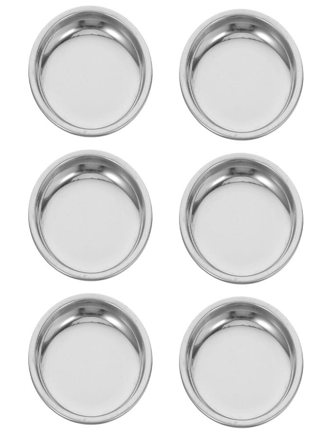 Hemobllo 6pcs Stainless Steel Tea Bag Holders 2.4" Small Drip Tray Spoon Rests Coasters for Loose Tea Infuser Strainers Round Flat Base Saucer Plates for Coffee Spoon, Dipping Sauce (Silver) - Image 1