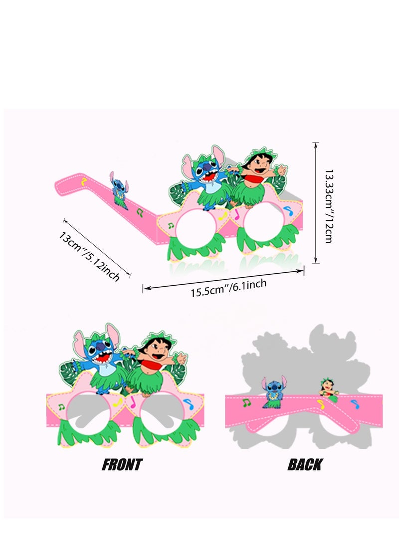 8pcs Star Baby Stitch Theme  Photo Props Paper Birthday Glasses Decoration - Image 5