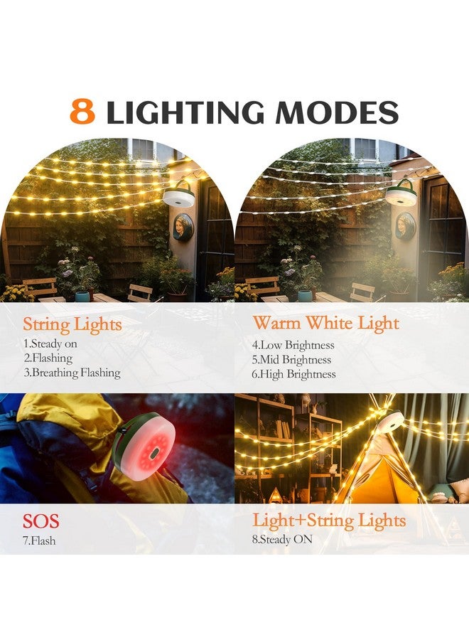 SoulBay Solar String Lights For Outside Camping, Outdoor Waterproof Lantern Light With Remote Timer, Usb & Solar Rechargeable, 100-Leds 32.8Ft Strings & 8 Lighting Modes For Camper Tent Rvs Patio  - Image 4