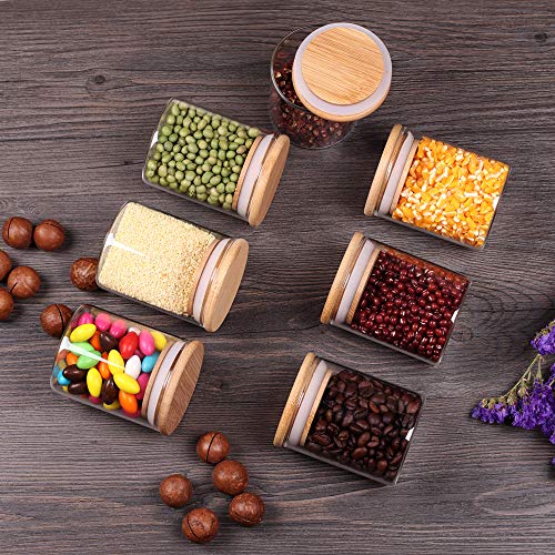 Tzerotone Glass Spice Jars with Wood Airtight Lids 12 Pieces, Transparent - Image 5