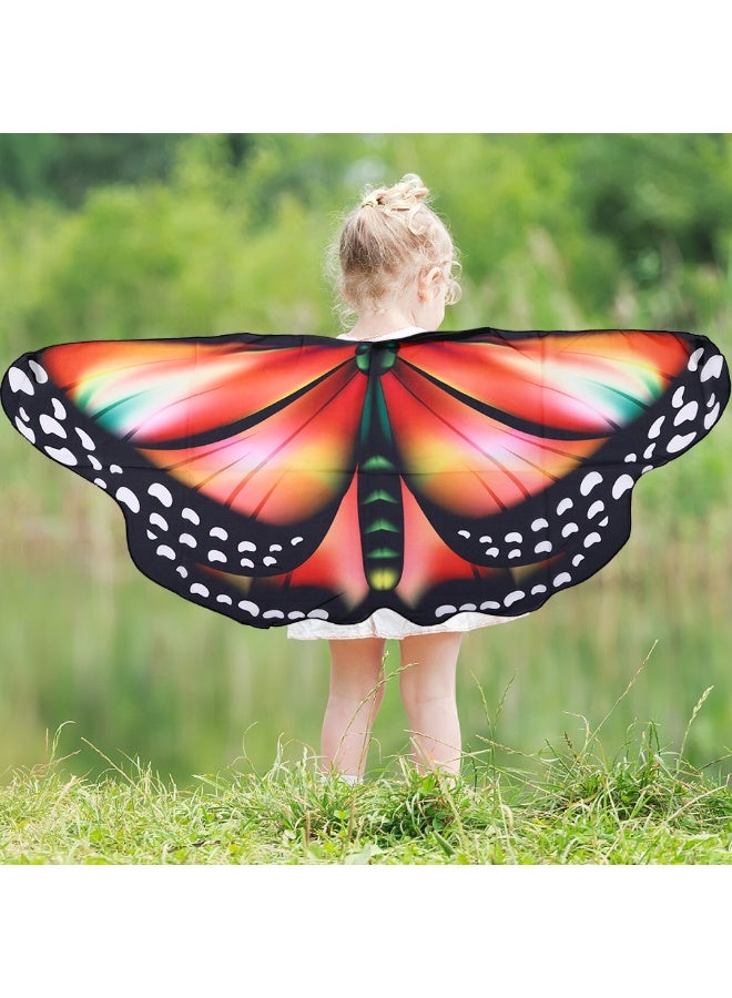 NIBEMINENT Children's butterfly cape Halloween printed small butterfly cloak dress up children's butterfly wing shawl