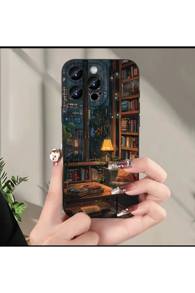 Iphone 14 Pro Max Cover, Creative hot-selling indoor bookshelf pattern mobile phone case suitable for iPhone, Mix Color. - Image 1
