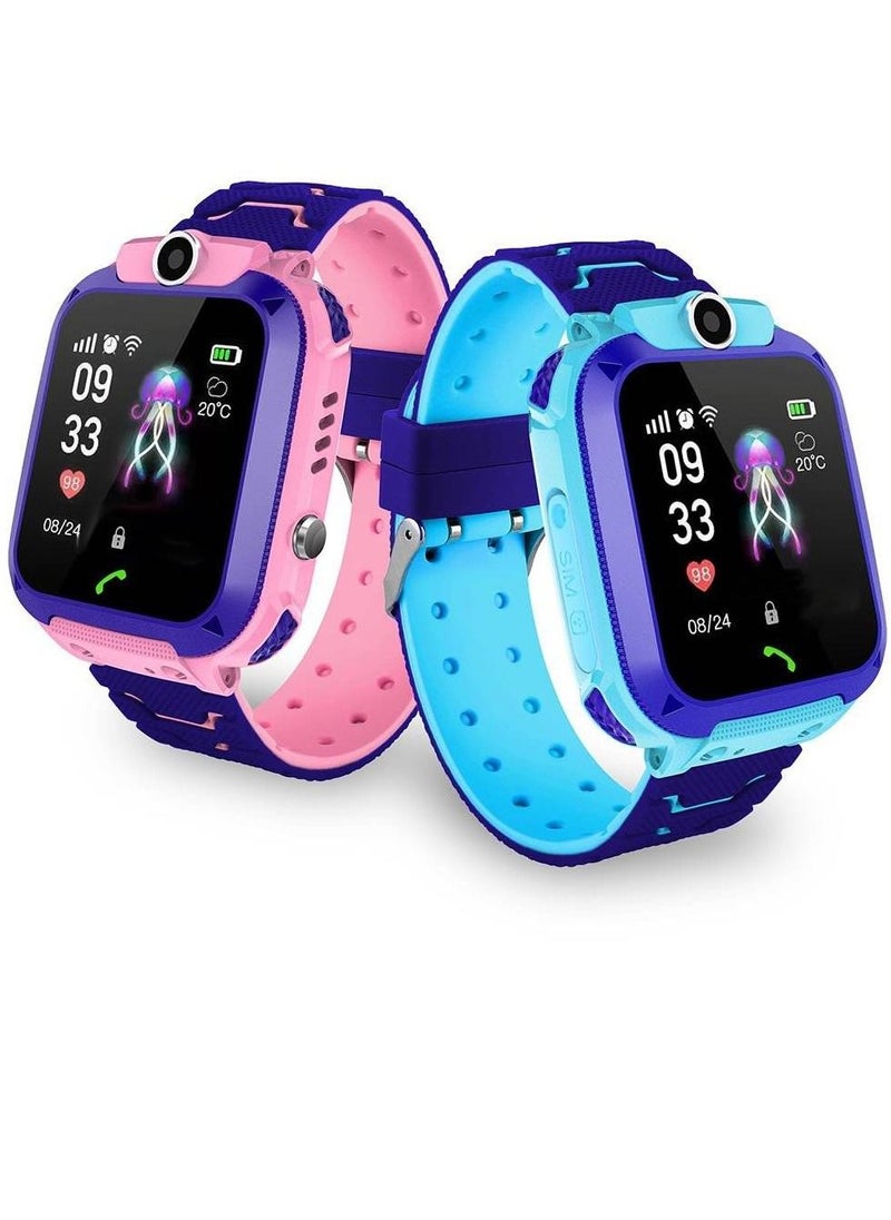 LW - Ultra-thin Waterproof Kids Tracker Phone Call For Boys Girls Sport Smart Watch Blue - Image 1