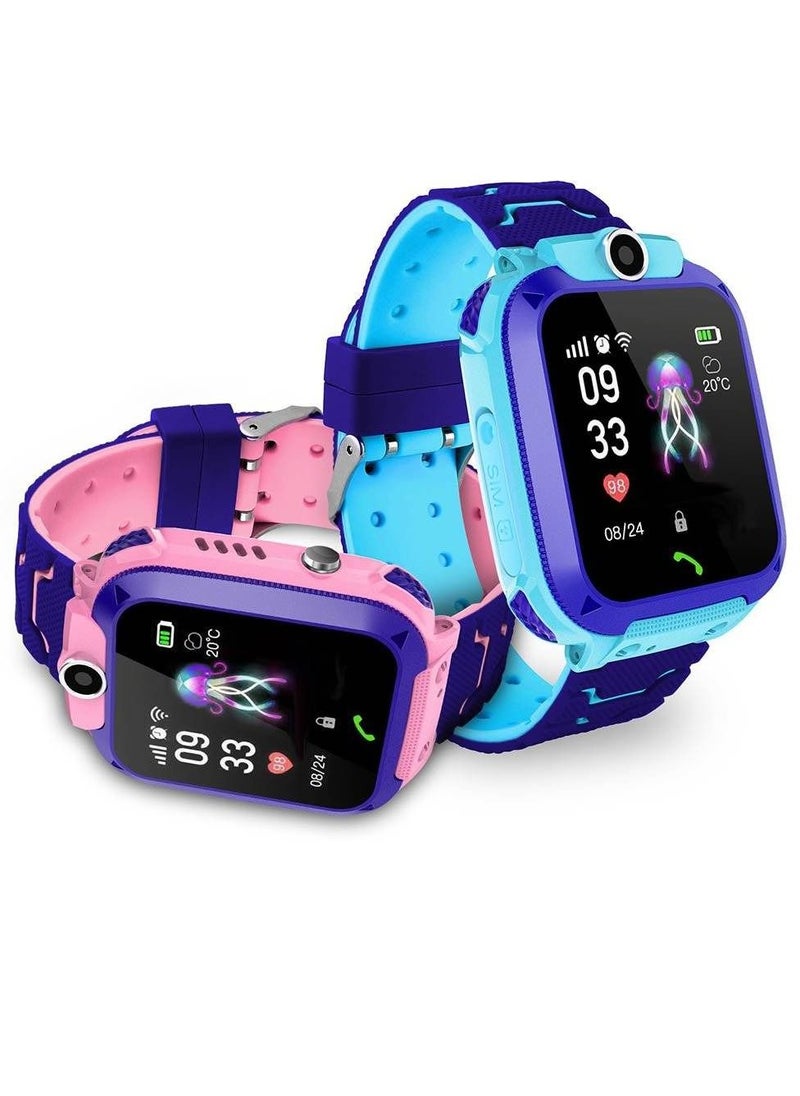 LW - Ultra-thin Waterproof Kids Tracker Phone Call For Boys Girls Sport Smart Watch Blue - Image 1