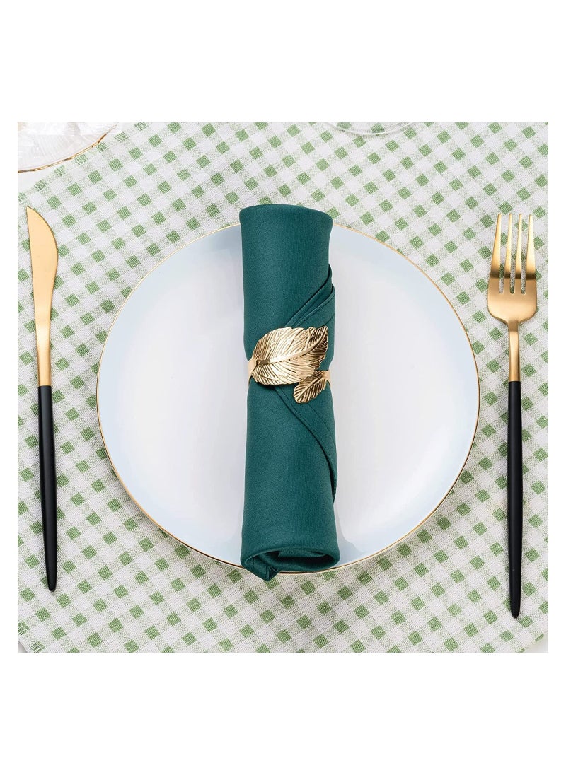 Generic - 12Pcs Gold Leaf Napkin Rings for Table Setting, Perfect for Anniversaries, Birthdays, Thanksgiving, and Parties, Elegant Alloy Open Design for Hotels and Events - Image 1