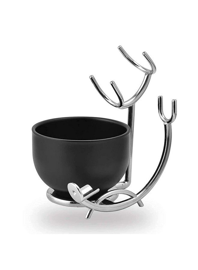 Grandslam طقم فرشاة الحلاقة ووعاء للرجال مجموعة فرش الحلاقة 3 في 1 من الفولاذ المقاوم للصدأ ووعاء الحلاقة وحامل فرشاة الحلاقة طقم الحلاقة للرجال - Image 3