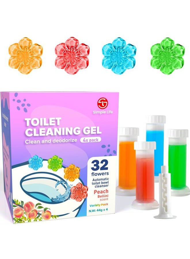 Simple Life Toilet Bowl Cleaner, Fresh Flower Gel Stamp, Stops Limescale and Stains with Air Freshening Fragrance, Deodorization Clean (32 Stamps, Assortment Pack) - Image 1