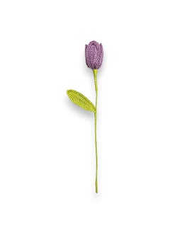 Happy Threads Happy Threads| Tulip Treasures (Open Tulips), Eco-Friendly Handcrafted Single Stem Crocheted Flowers - Child-Safe, Lead-Free, Sustainable Decor & Gift Solution (Light Purple)  - Image 1