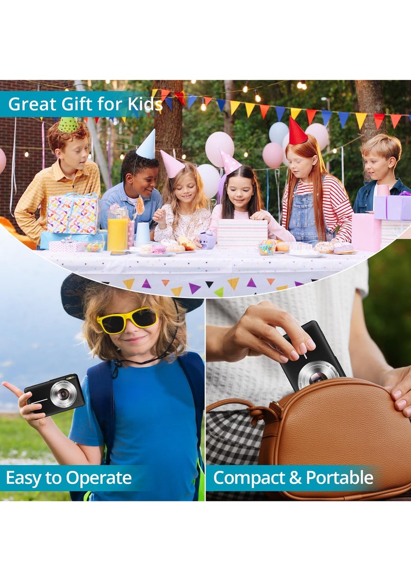 Generic - كاميرا رقمية للأطفال 1080P 44MP كاميرات رقمية للتصوير، كاميرا نقطة واطلاق رقمية للأطفال مع تقريب 16X، إضاءة إضافية، مضادة للاهتزاز، كاميرا سفر صغيرة مدمجة للأولاد والبنات والمراهقين هدية - Image 1