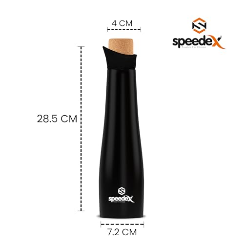 Speedex Thermos Bottle - 500 ML Vacuum Insulated Stainless Steel for Kids, Men, Women - Thermosteel Bottle Ideal for School, Office, Travel Flask for Hot & Cold Beverages - Black Colour - Image 2