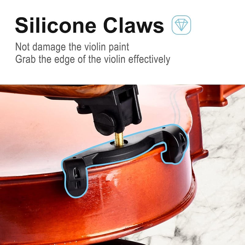 MOREYES Violin Shoulder Rest for 4/4 and 3/4, Shoulder Rest for Violin with Collapsible and Adjustable Feet, Comfortable Foam Pad and Durable Silicone Claws. - Image 4