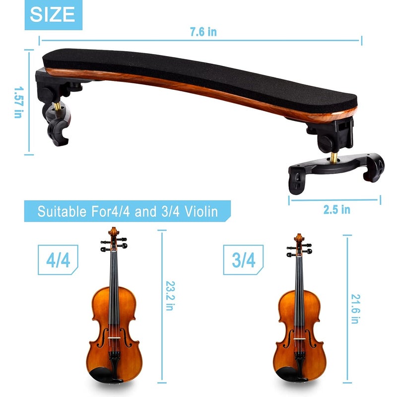 MOREYES Violin Shoulder Rest for 4/4 and 3/4, Shoulder Rest for Violin with Collapsible and Adjustable Feet, Comfortable Foam Pad and Durable Silicone Claws. - Image 5