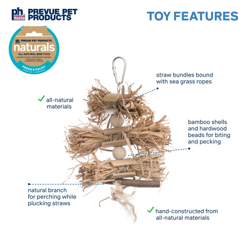 PH Prevue Hendryx Pervue Pet Products Naturals Preen & Pacify Woodland Harvest Bird Toy 62549 - Image 3