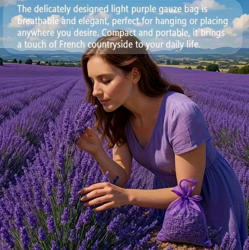 Natural Dried Lavender Sachets Bags (4-Pack) - Premium Organic Lavender Buds Air Freshener & Deodorizer for Wardrobe, Closets, Drawers, Cars & Sleep Aromatherapy - Long-Lasting Home Fragrance - Image 4