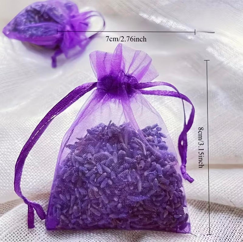 Natural Dried Lavender Sachets Bags (4-Pack) - Premium Organic Lavender Buds Air Freshener & Deodorizer for Wardrobe, Closets, Drawers, Cars & Sleep Aromatherapy - Long-Lasting Home Fragrance - Image 5