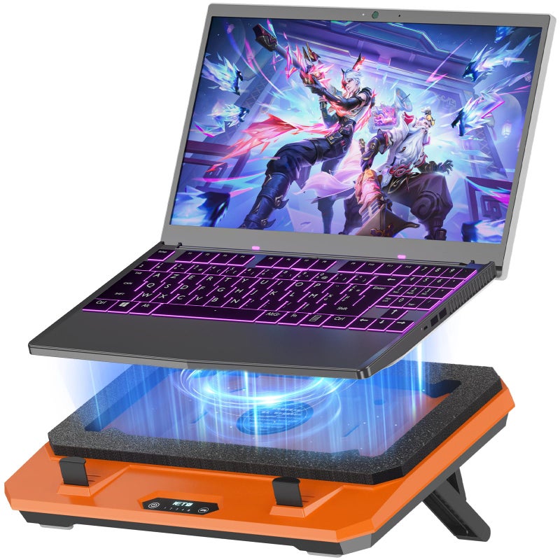 IETS GT300 Upgraded Laptop Cooling Pad with Adjustable Stand, Turbo Boosted Cooler for Rapid Cooling 10-17inch Gaming Laptop, Flexible Sealing Ringï¼ŒFeaturing Air Filtration and USB Hub - Image 1
