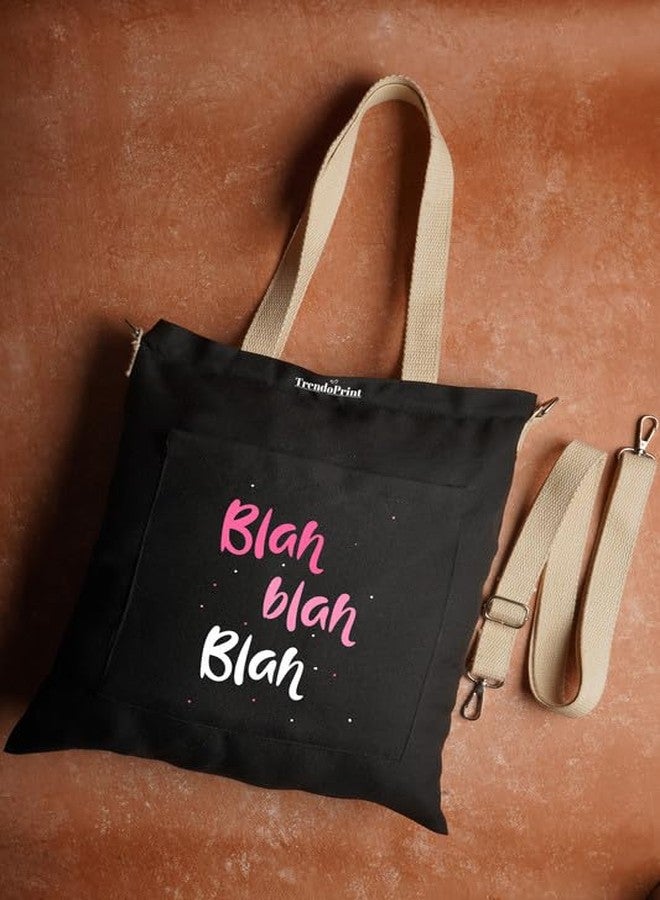 TrendoPrint Women's Girls Cross Body Sling Bag with Extra Front Pocket, College Bag for Girls, 100% Organic Cotton Tote Bag for Shopping, Travel & Beach (SB02), Multicolour - Image 3