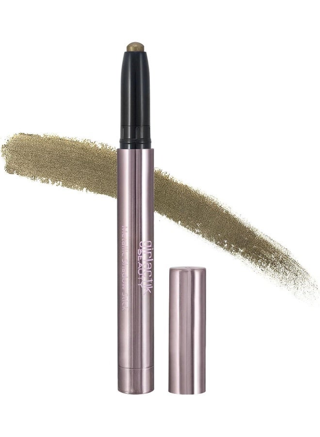 girlactik Usa. Metallic Green Eyeshadow Pen. Creamy Eye Shimmer Glitter Pencil Highlighter Stick With Sharpener. Long Wear, Pigmented.- Poise - Image 1