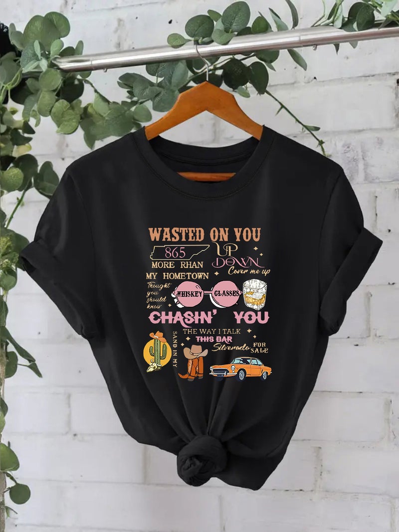 Independent Station Summer Wasted On You Crew Neck Pullover Short Sleeve Women'S 100 Cotton T-Shirt - Image 3