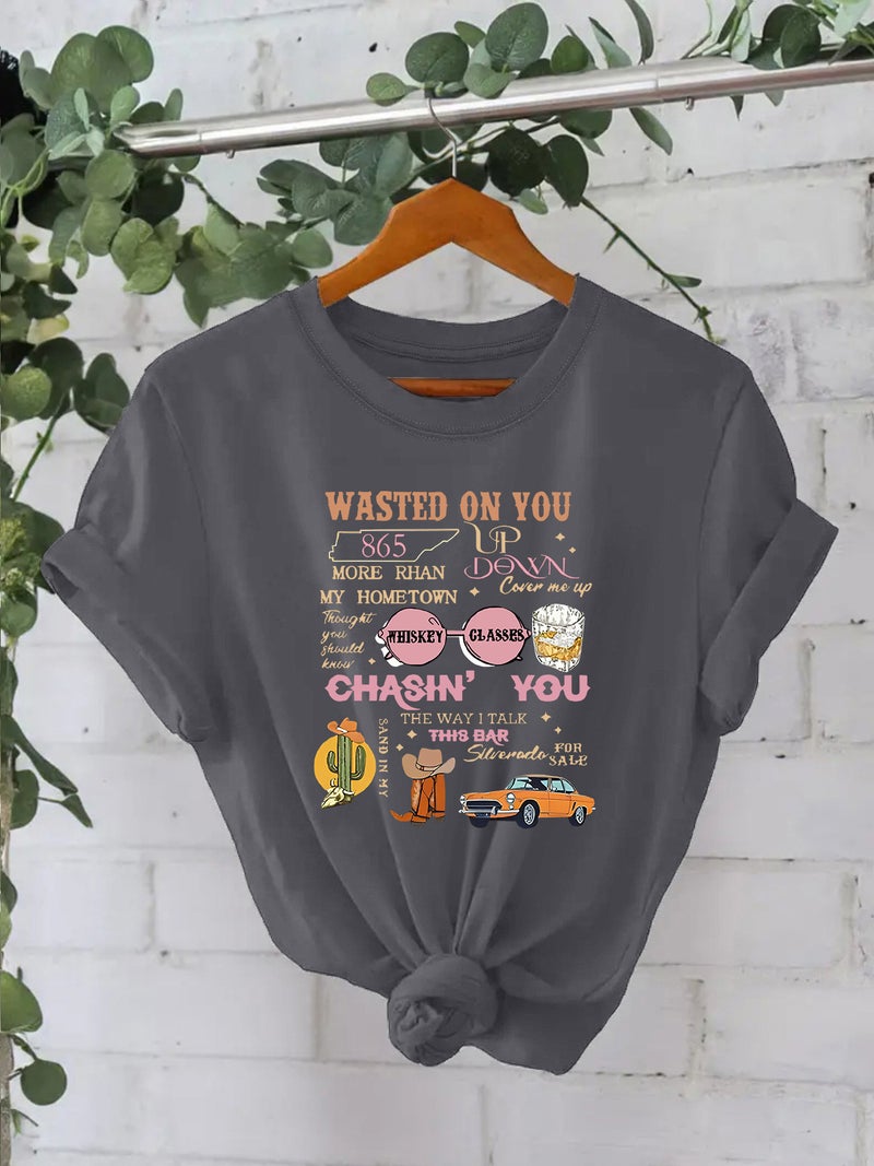 Independent Station Summer Wasted On You Crew Neck Pullover Short Sleeve Women'S 100 Cotton T-Shirt - Image 4